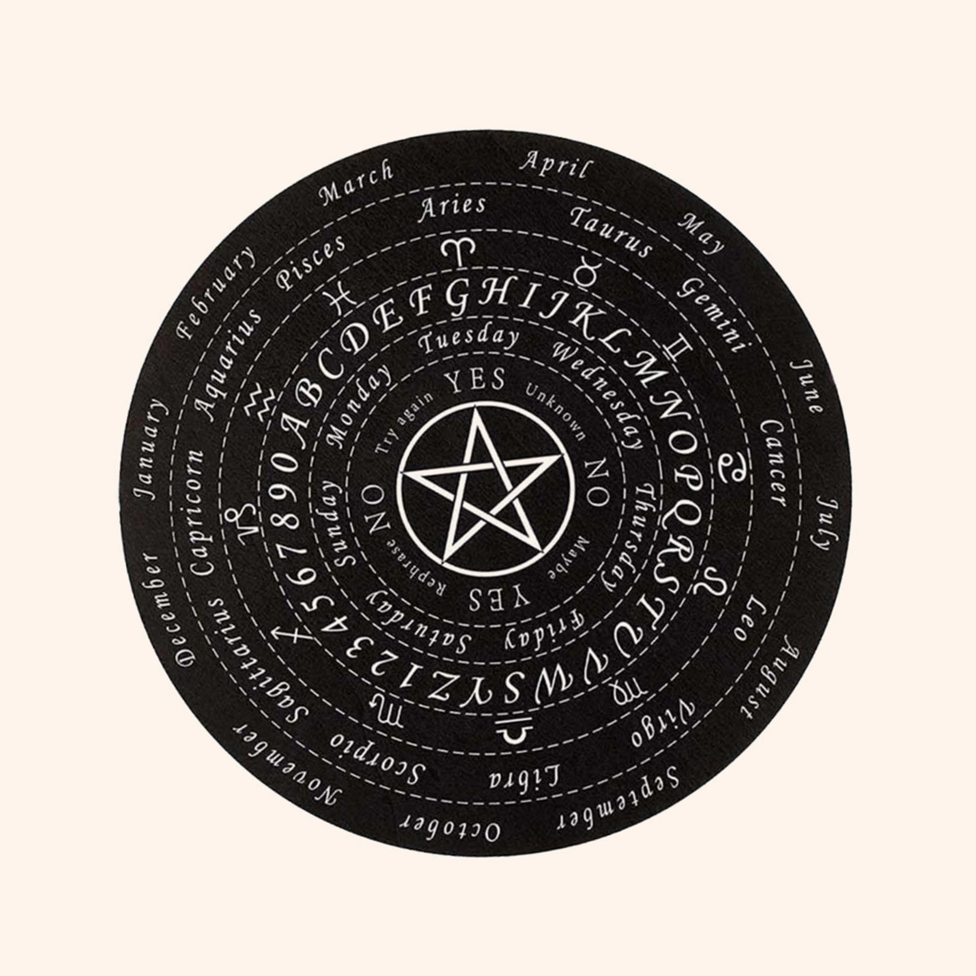 VASTU BLACK STAR DOWSING BOARD WITH BRASS PENDULAM (PENDULAM ASSORTED) 9 INCH - Image 2