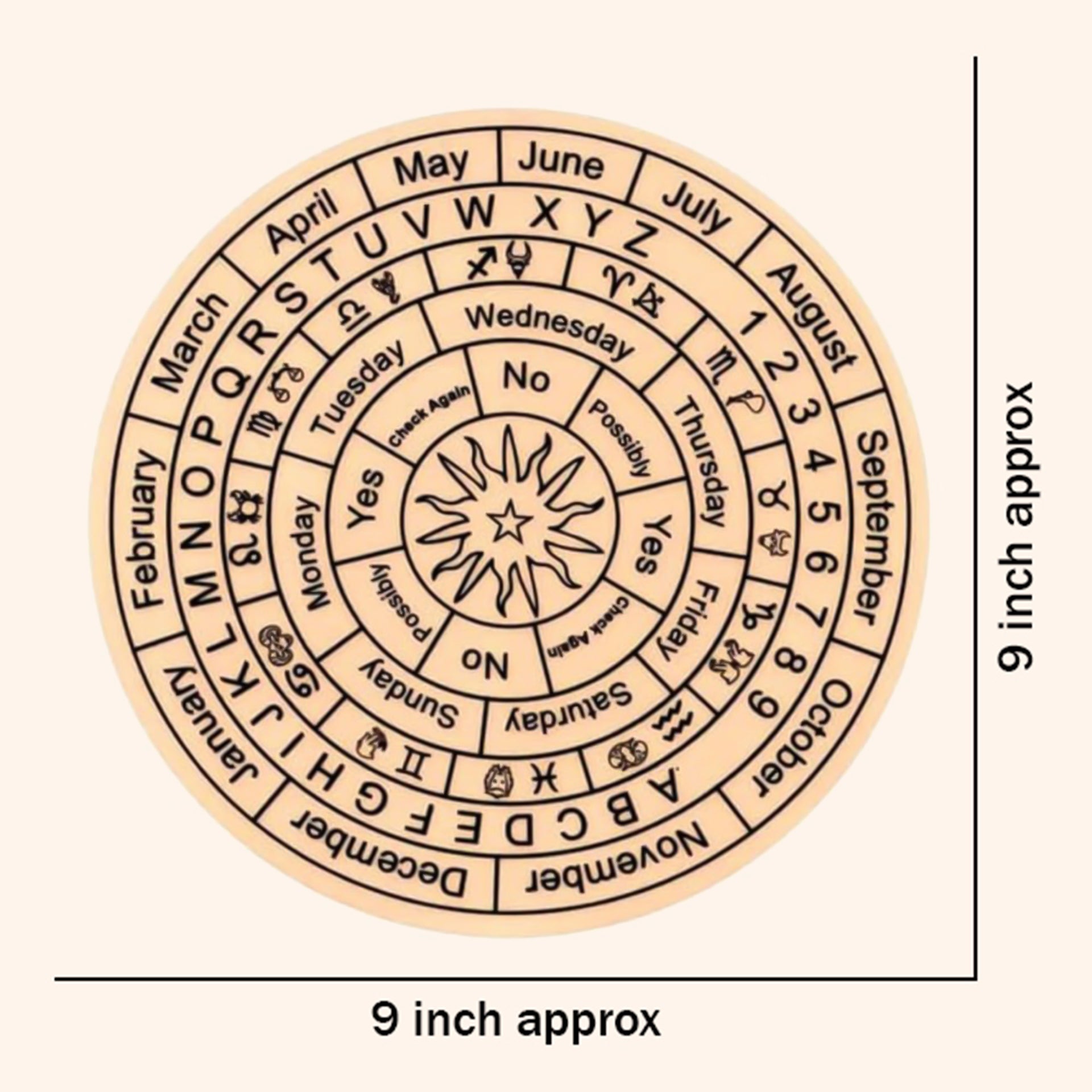 My Vastu Tool DARK BROWN DOWSING BOARD WITH BRASS PENDULAM (PENDULAM ASSORTED) 9 INCH - Image 3