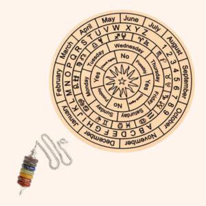 My Vastu Tool DARK BROWN DOWSING BOARD WITH SEVEN CHAKRA PENDULAM 9 INCH