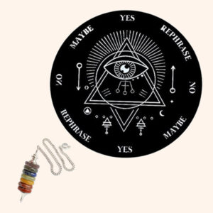 My Vastu Tool EVIL EYE DOWSING BOARD WITH SEVEN CHAKRA PENDULAM 9 INCH
