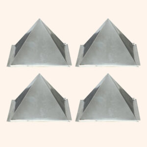 TRI DHATU HOLLOW CURVE PYRAMID 2 INCH SET 4