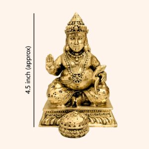 My Vastu Tool  BRASS DHAN KUBER JI 4 INCH (APPROX)