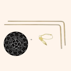 My Vastu Tool BRASS DOWSING L ROD PAIR 5MM SET OF BOARD AND PENDULAM ASSORTED
