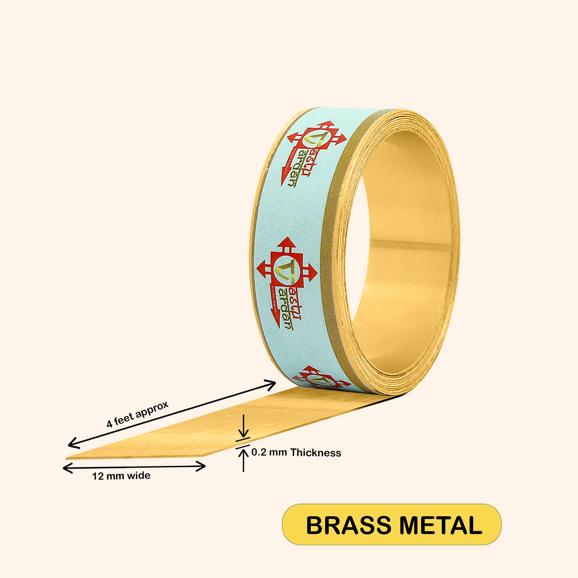 My Vastu Tool 4 FEET 0.5 INCH BRASS STRIP