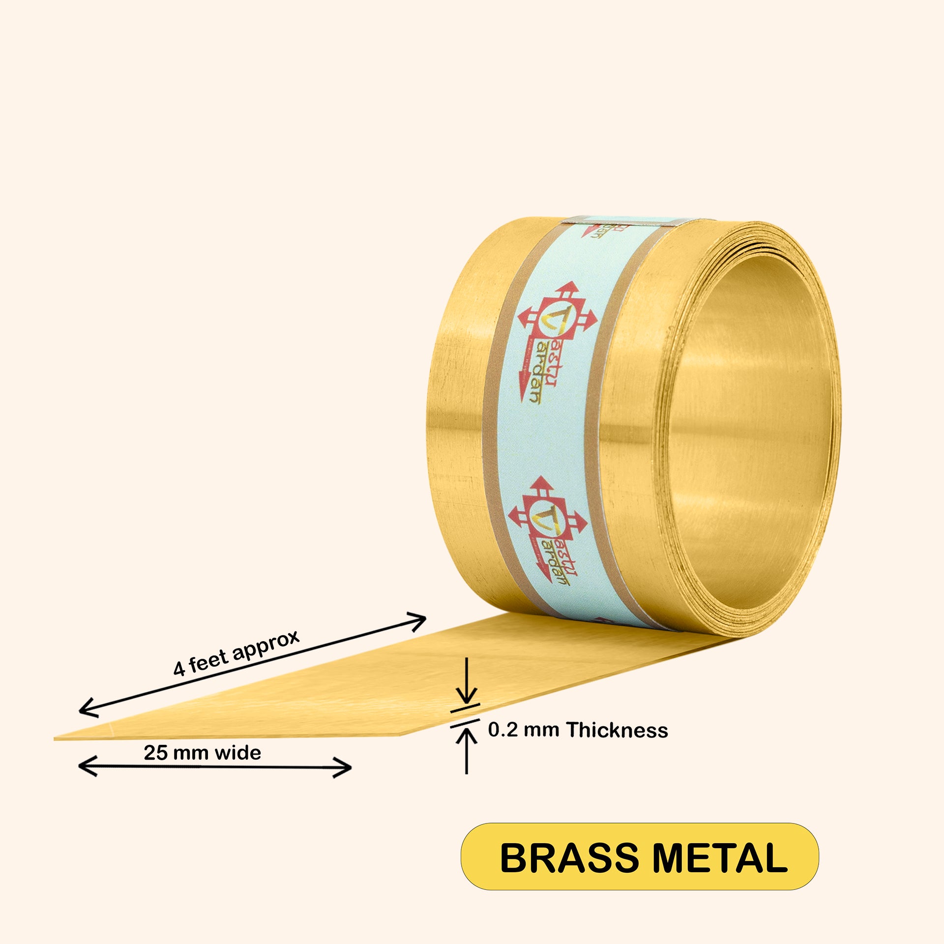 My Vastu Tool 4 FEET 1 INCH  BRASS STRIP