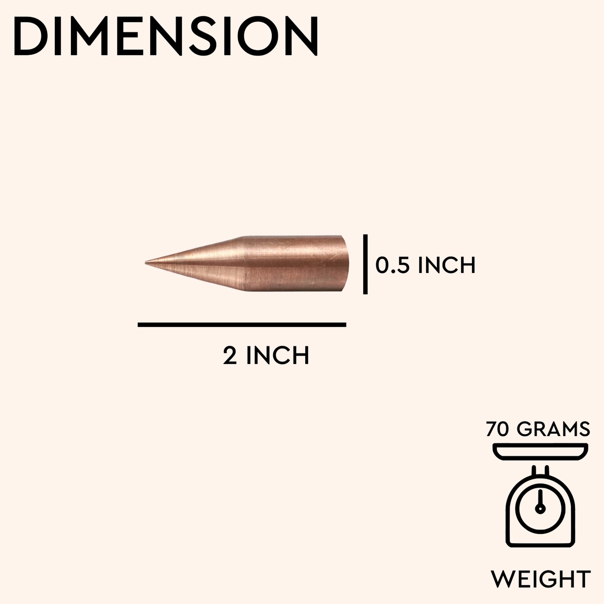 My Vastu Tool COPPER KILAK 2 INCH - Image 3