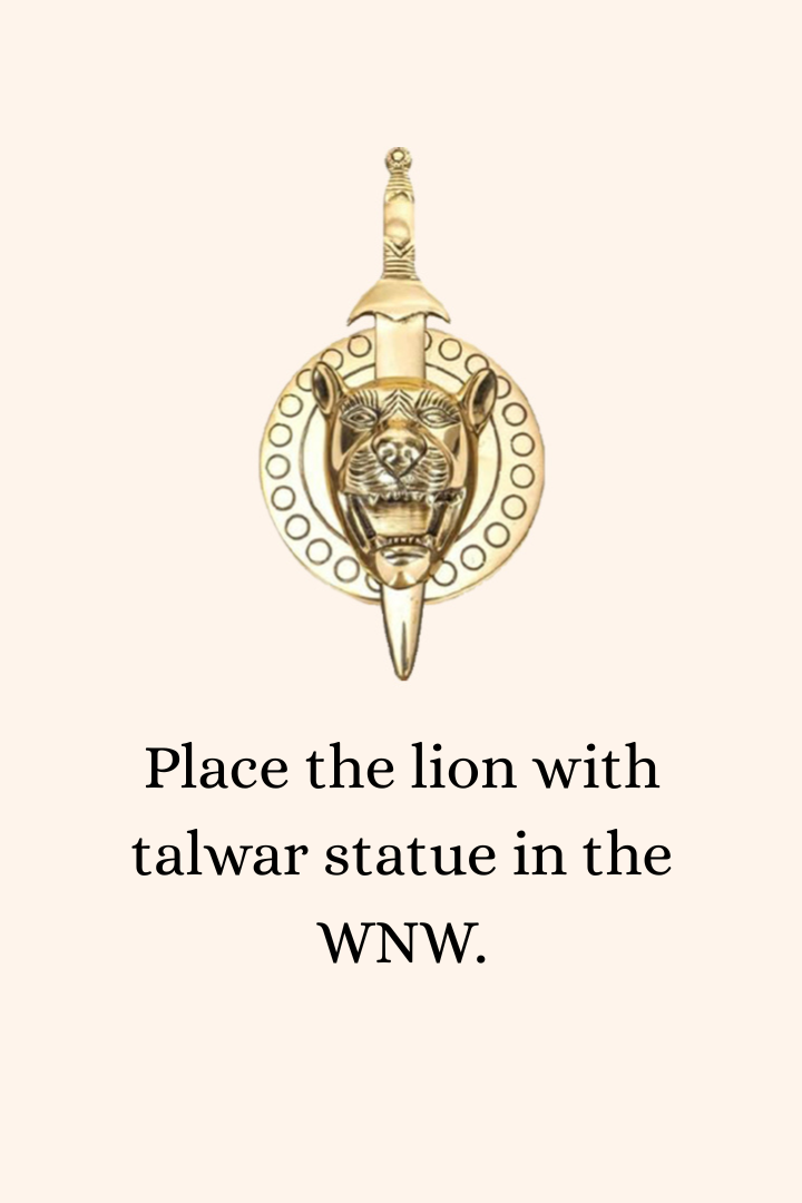 My Vastu Tool BRASS LION WITH TALWAR STATUE - Image 3