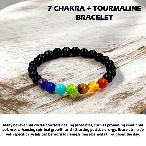 My Vastu Tool TOURMALINE WITH SEVEN CHAKRA BRACELET - Image 4