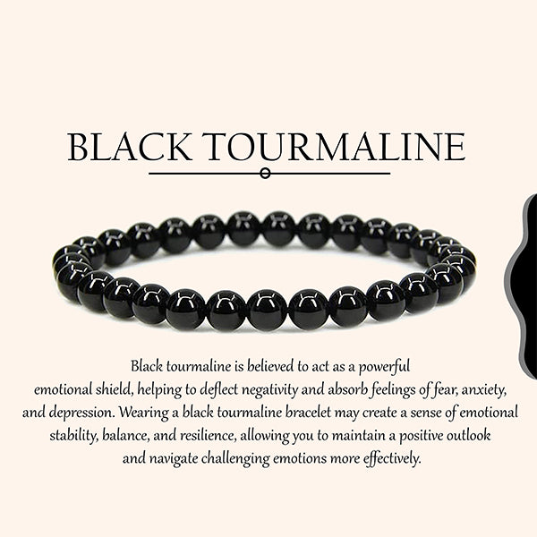 My Vastu Tool BLACK TOURMALINE ORIGINAL BRACELET 8 MM BEADS - Image 5