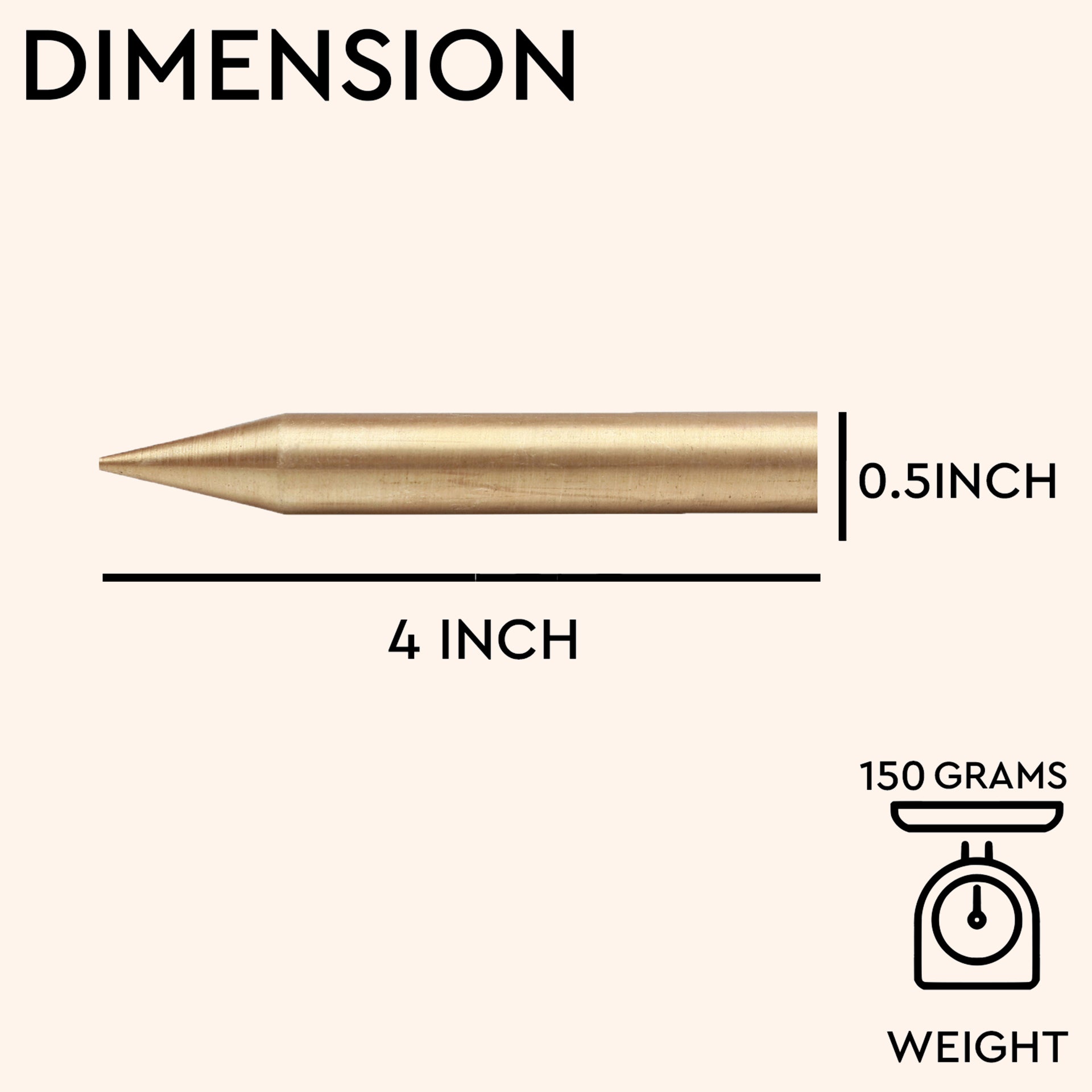 My Vastu Tool BRASS KILAK 4 INCH - Image 3