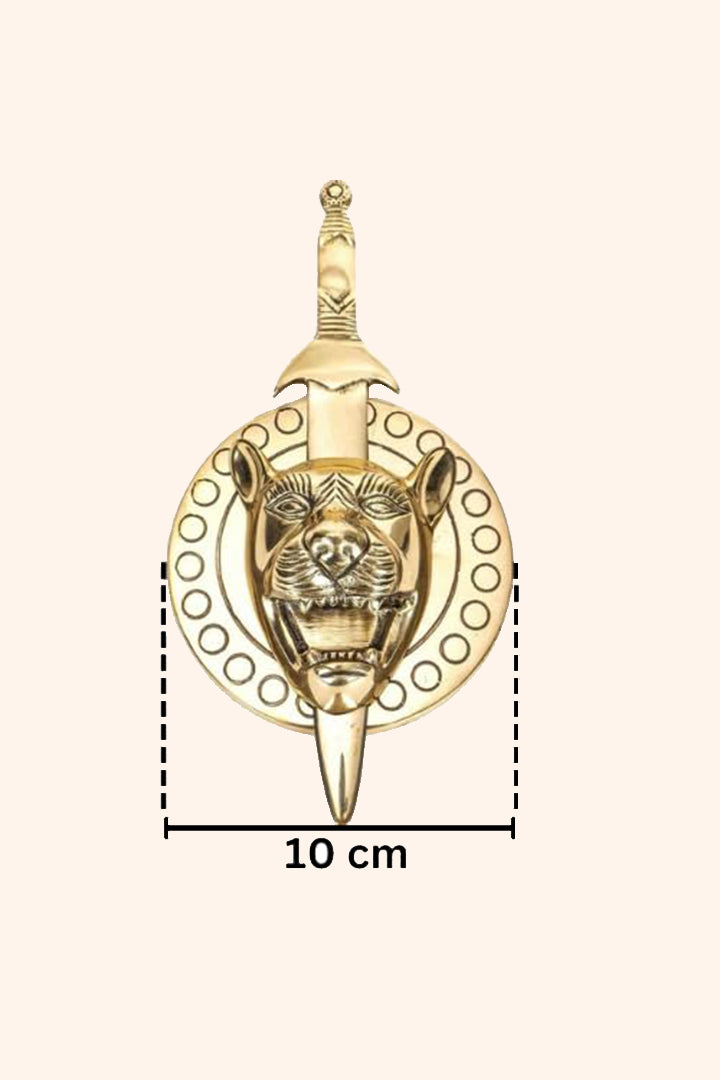 My Vastu Tool BRASS LION WITH TALWAR STATUE - Image 2