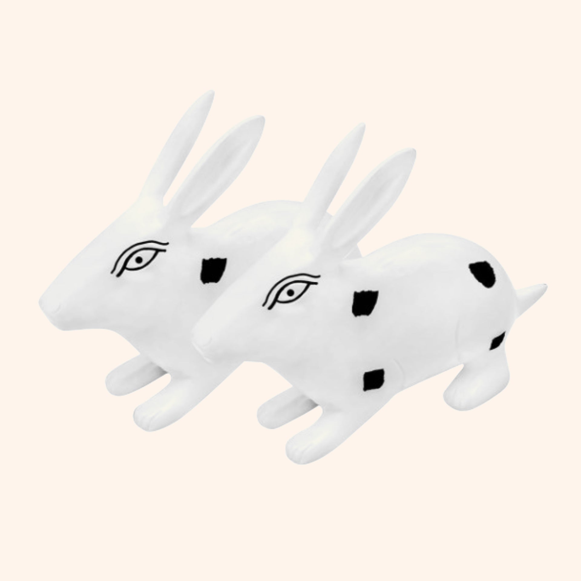 My Vastu Tool BRASS BIG RABBIT PAIR WHITE & BLACK