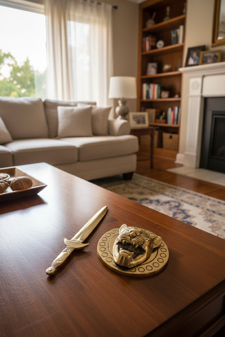 My Vastu Tool BRASS LION WITH TALWAR STATUE - Image 5