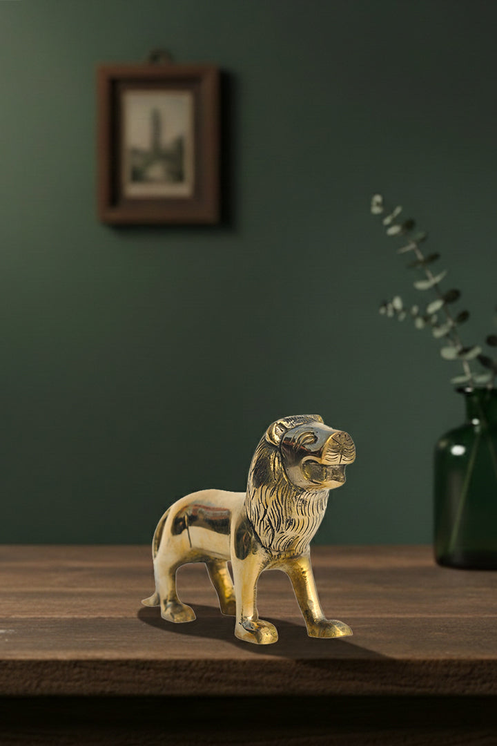 My Vastu Tool BRASS LION STATUE 3.5 INCH (APPROX)