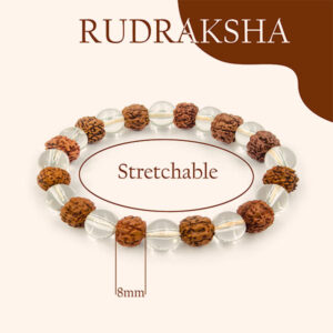 My Vastu Tool CLEAR QUARTZ CRYSTAL WITH RUDRAKSH BRACELET