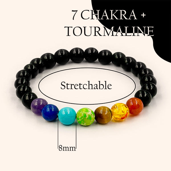 My Vastu Tool TOURMALINE WITH SEVEN CHAKRA BRACELET
