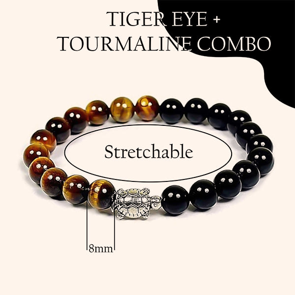 My Vastu Tool TOURMALINE WITH TIGER EYE BRACELET