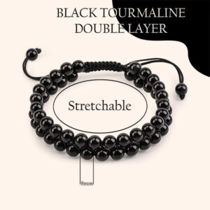 My Vastu Tool BLACK TOURMALINE DOUBLE LAYER BRACELET