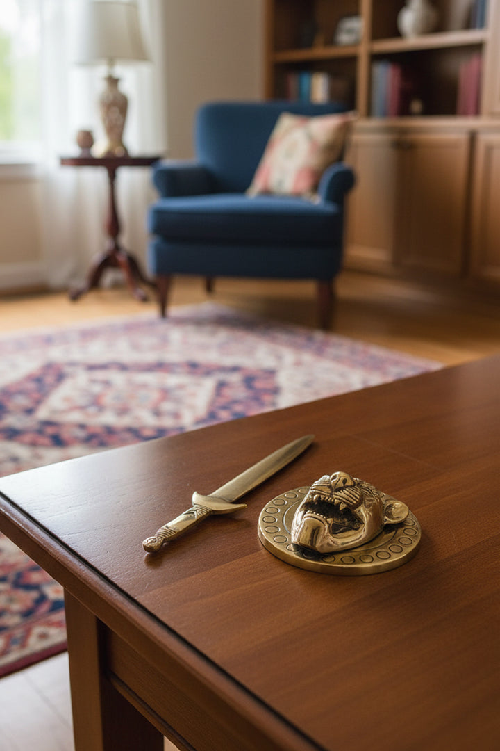 My Vastu Tool BRASS LION WITH TALWAR STATUE - Image 4