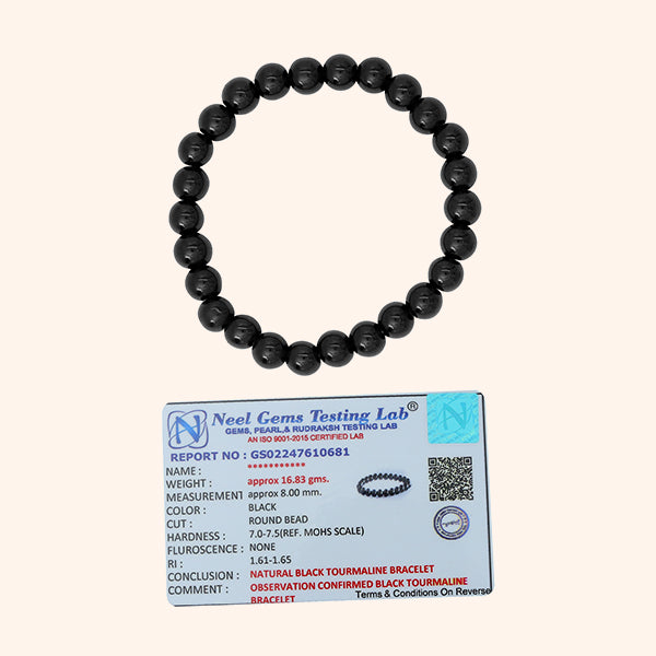 My Vastu Tool BLACK TOURMALINE ORIGINAL BRACELET 8 MM BEADS - Image 3