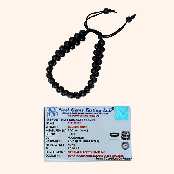 My Vastu Tool BLACK TOURMALINE DOUBLE LAYER BRACELET - Image 3
