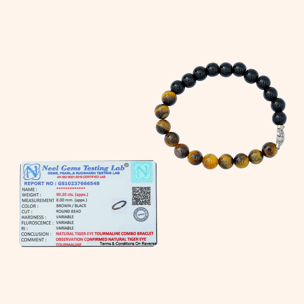 My Vastu Tool TOURMALINE WITH TIGER EYE BRACELET - Image 3
