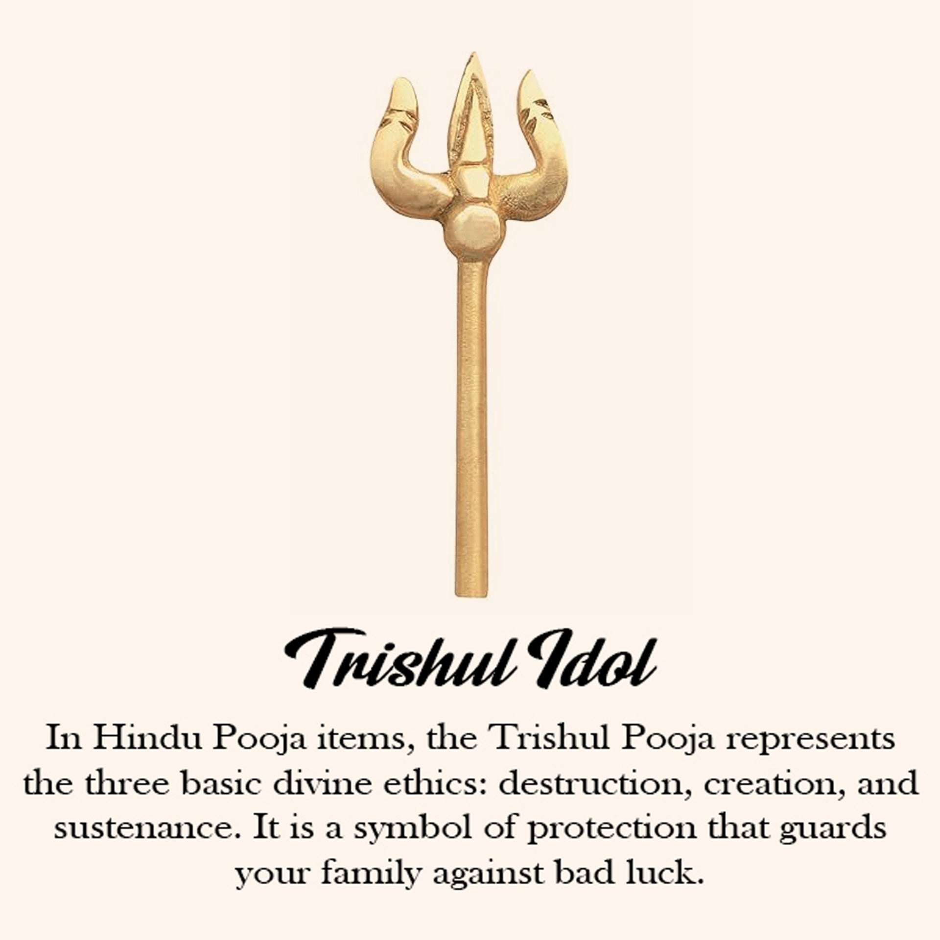 My Vastu Tool BRASS TRISHUL STATUE PACK OF 3 - Image 3