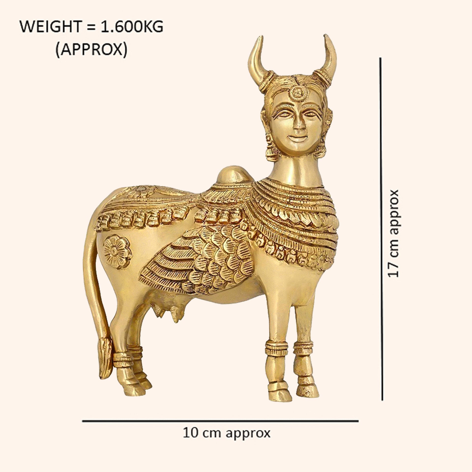 My Vastu Tool BRASS KAMDHENU COW 6.5 INCH (APPROX) - Image 2